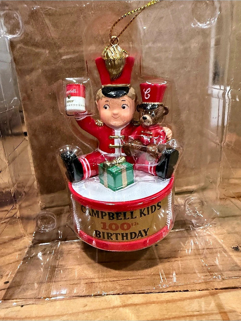 Campbell's Campbell Kids 100th Birthday Drummer Boy Ornament Red & Gold Like New